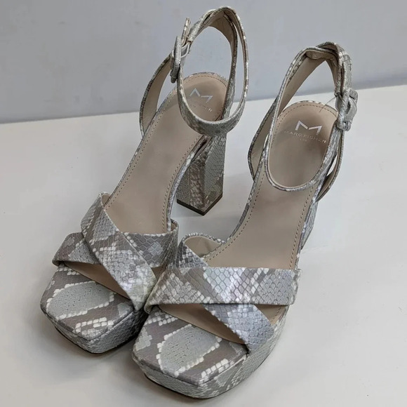 New Marc Fisher Faril Ankle Strap Platform Sandal Chic Cream Size 9 - Picture 4 of 12